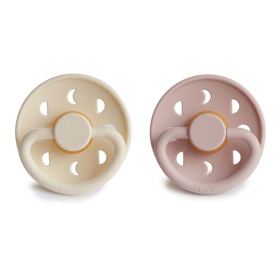 FRIGG Moon Phase Latex Baby Pacifier 2-Pack Blush/Cream