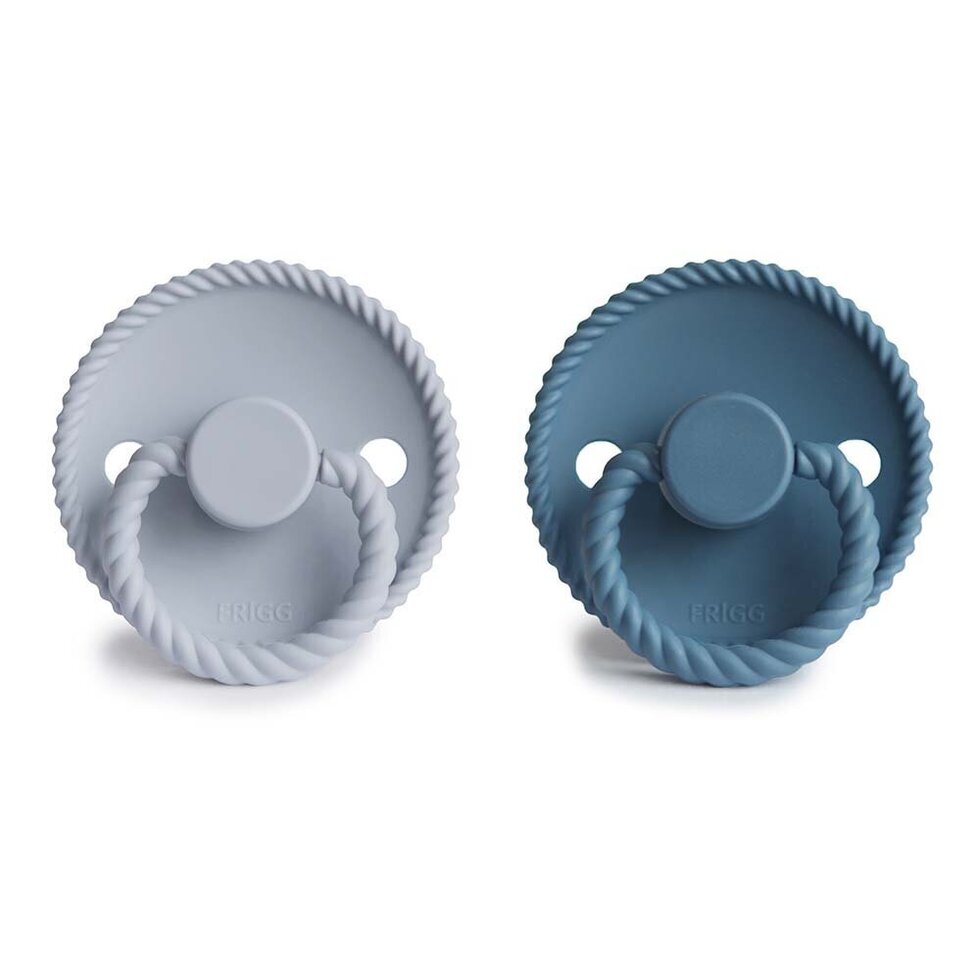 FRIGG Rope Silicone Baby Pacifier 2-Pack Ocean View/Powder Blue