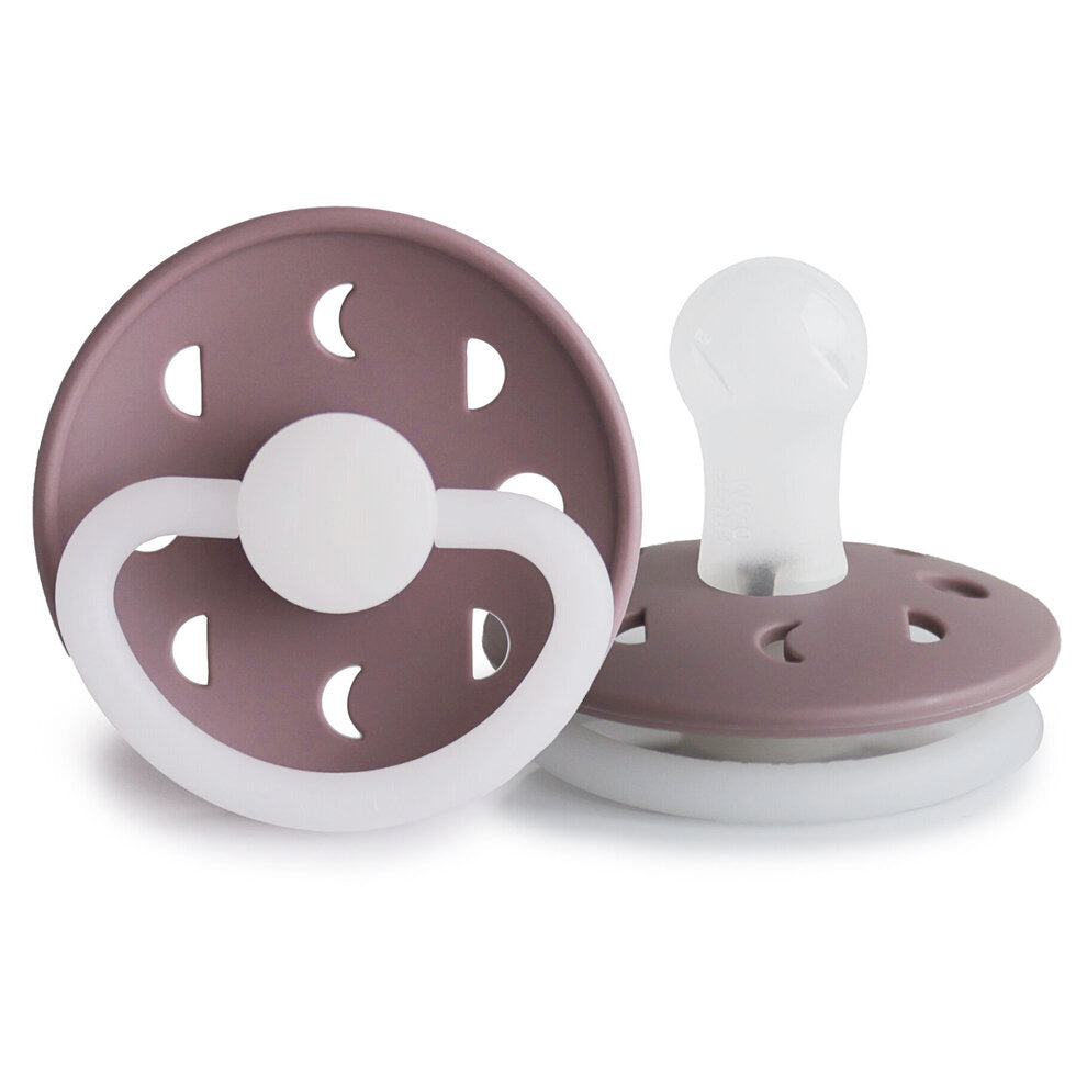 FRIGG Moon Phase Silicone Baby Pacifier 1-Pack Twilight Mauve Night