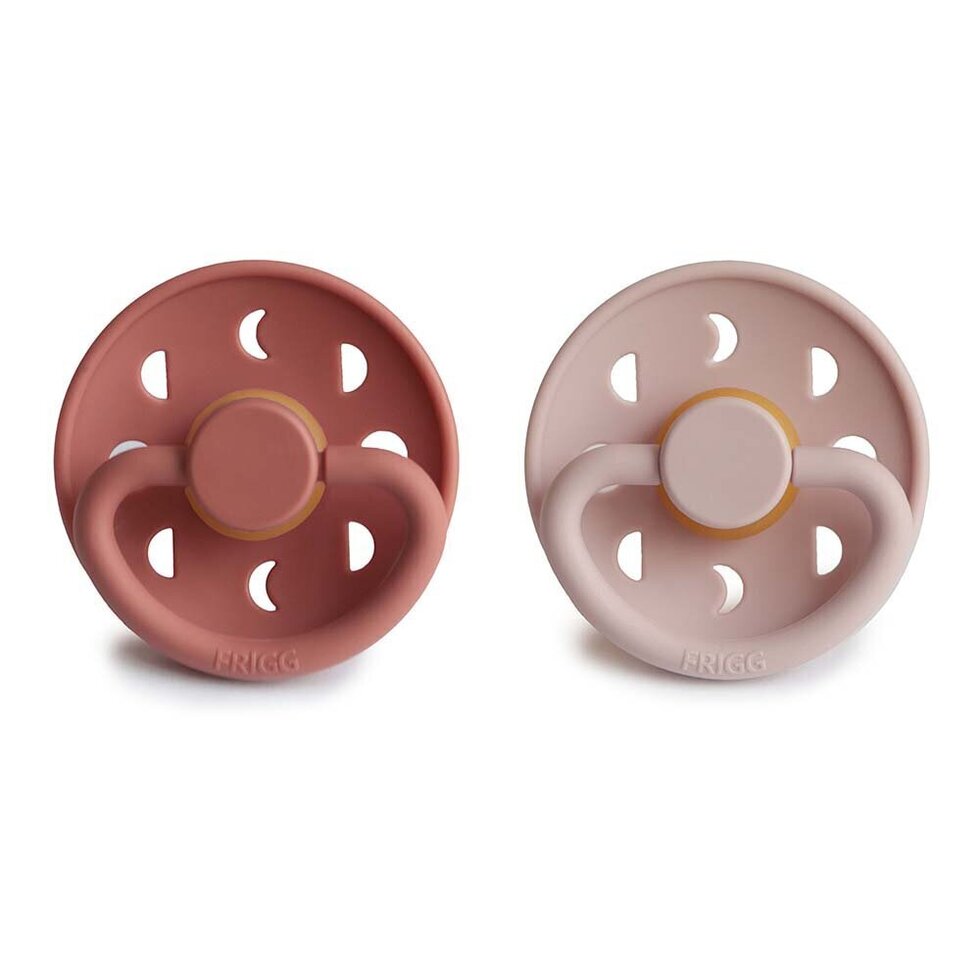 FRIGG Moon Phase Silicone Baby Pacifier 2-Pack Blush/Powder blush