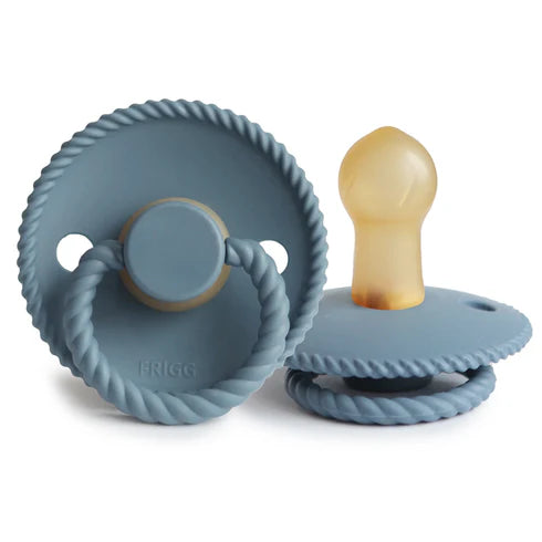 FRIGG Rope Latex Baby Pacifier 1-Pack Stone Blue