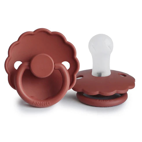 FRIGG Daisy Silicone Baby Pacifier 1-Pack Baked Clay