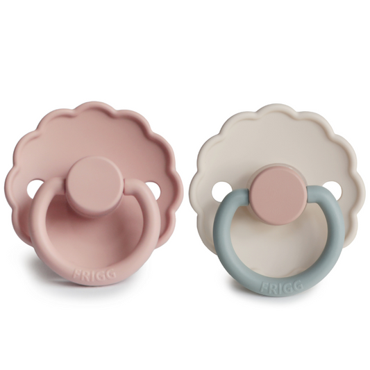 FRIGG Daisy Silicone Baby Pacifier 2-Pack Blush/Cotton candy