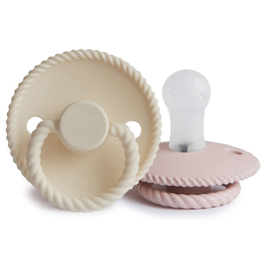 FRIGG Rope Silicone Baby Pacifier 2-Pack Blush/Cream