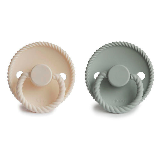 FRIGG Rope Silicone Baby Pacifier 2-Pack Cream/Sage