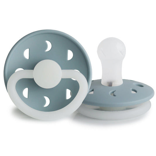 FRIGG Moon Phase Silicone Baby Pacifier 1-Pack Stone Blue Night