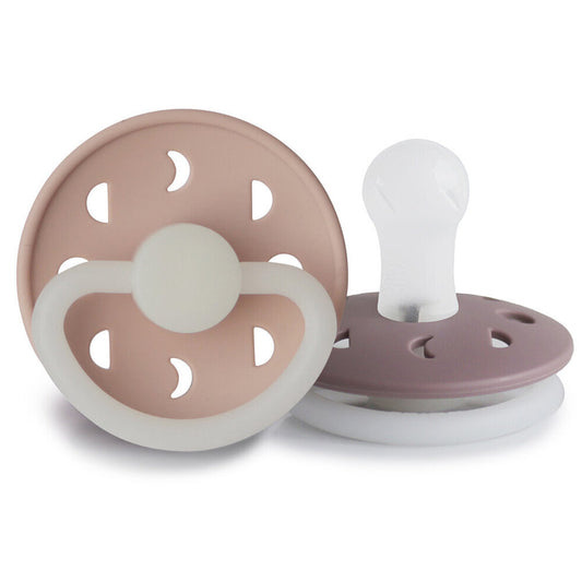 FRIGG Moon Phase Silicone Baby Pacifier 2-Pack Twilight Mauve Night/Blush Night