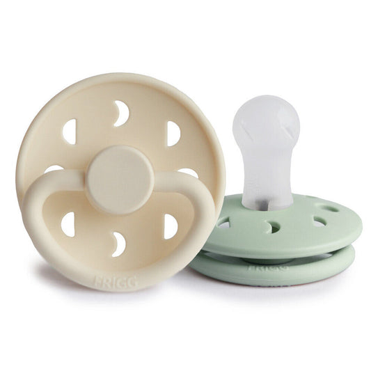 FRIGG Moon Phase Silicone Baby Pacifier 2-Pack Cream/Sage