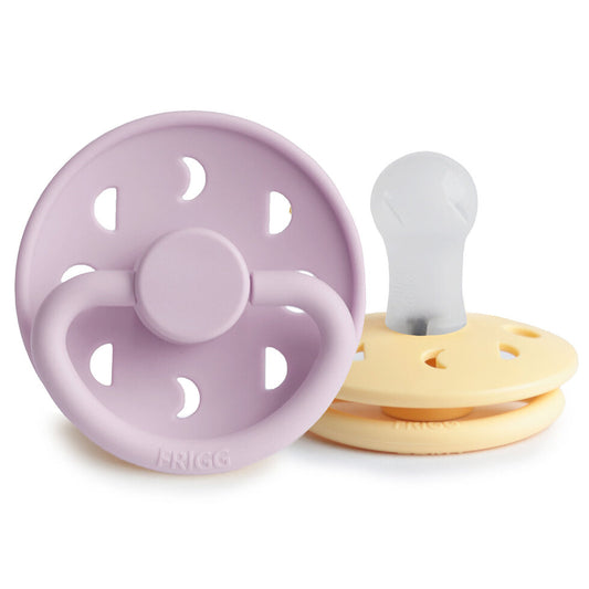 FRIGG Moon Phase Silicone Baby Pacifier 2-Pack Pale Daffodil/Soft Lilac
