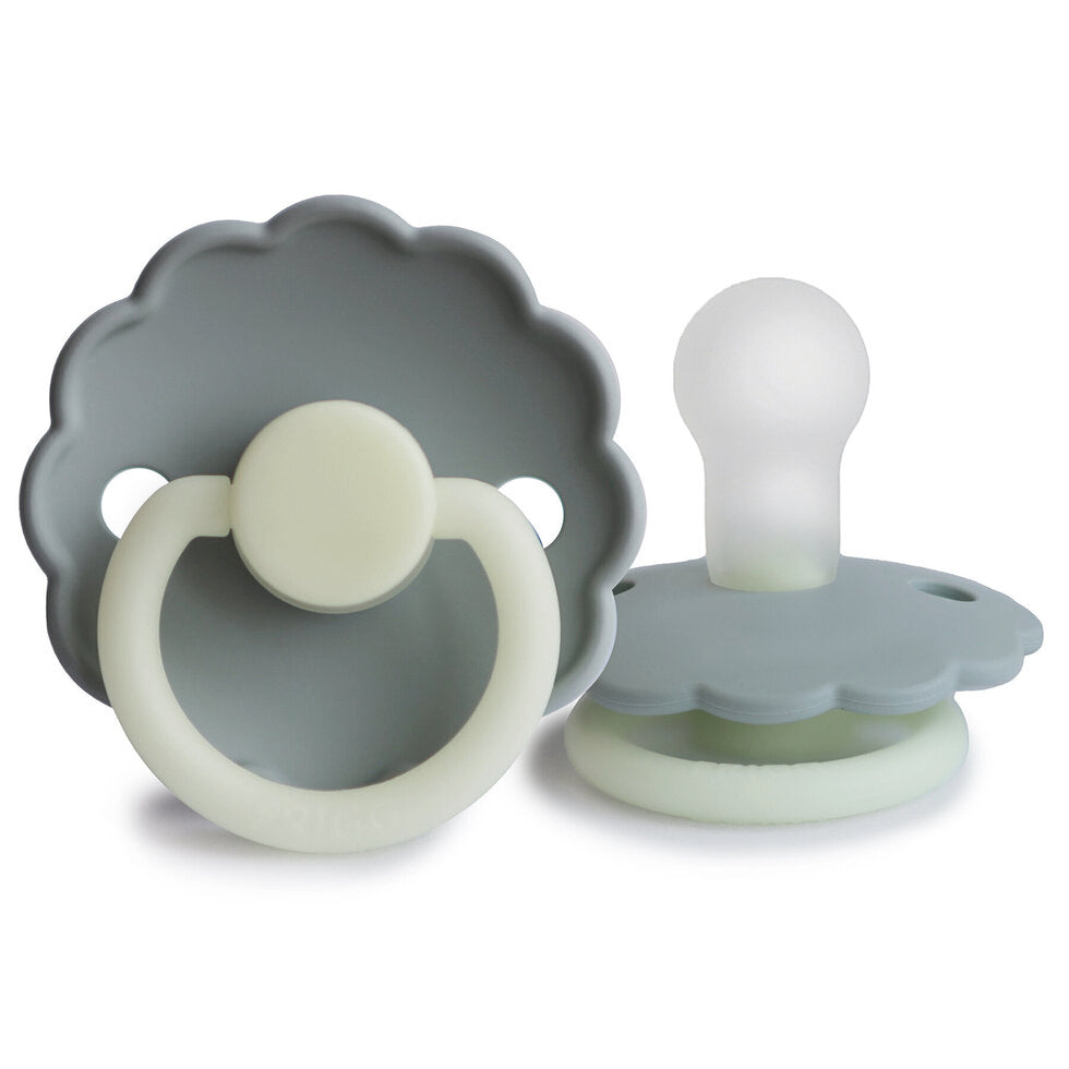 FRIGG Daisy Silicone Baby Pacifier 1-Pack French Gray Night