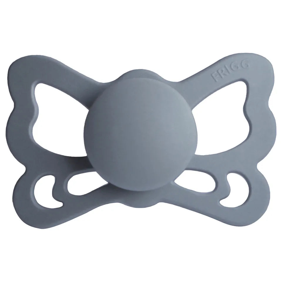 FRIGG Butterfly Anatomical Silicone Baby Pacifier 1-Pack Great Gray