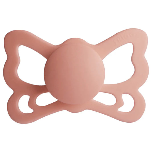 FRIGG Butterfly Anatomical Silicone Baby Pacifier 1-Pack Pretty In Peach
