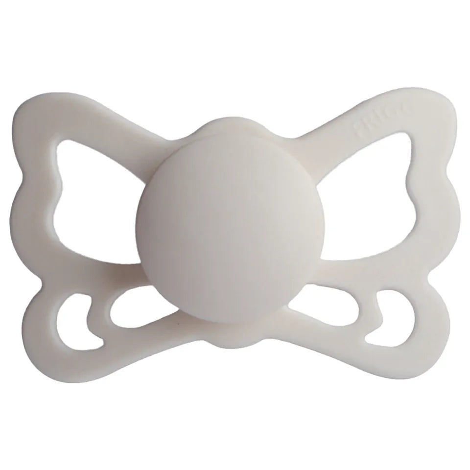 FRIGG Butterfly Anatomical Silicone Baby Pacifier 1-Pack Silver Gray