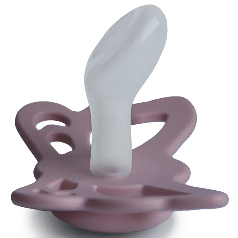 FRIGG Butterfly Anatomical Silicone Baby Pacifier 1-Pack Twilight Mauve