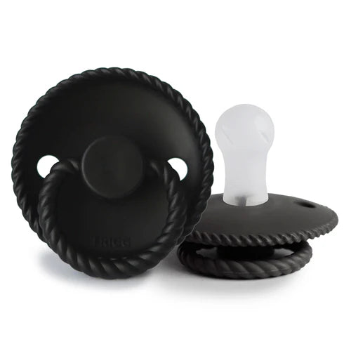 FRIGG Rope Silicone Baby Pacifier 1-Pack Jet Black